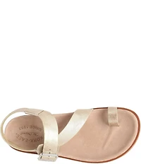 Kork-Ease Anya Metallic Leather Toe Loop Ankle Wrap Footbed Sandals