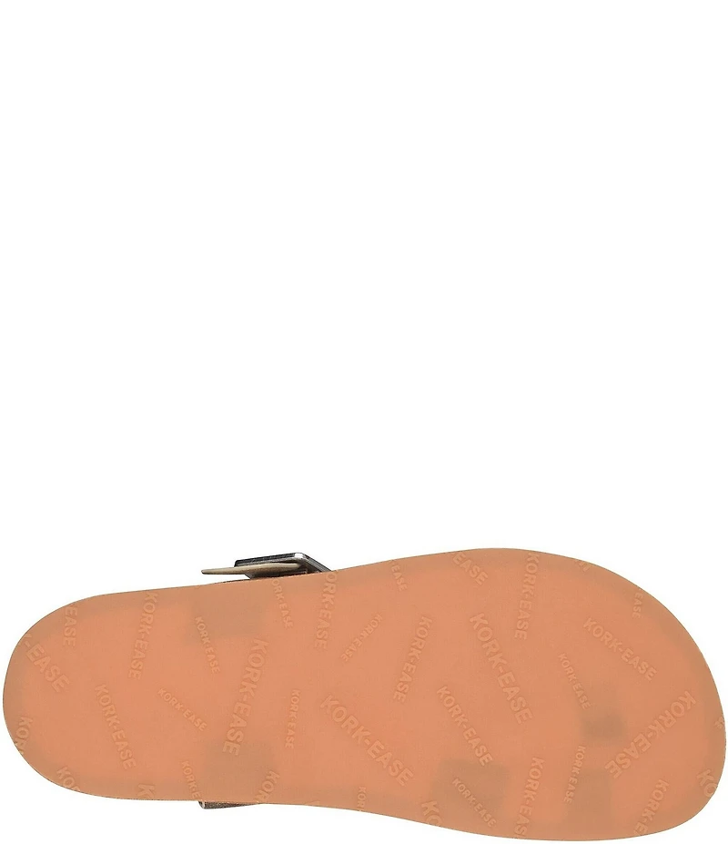 Kork-Ease Anya Metallic Leather Toe Loop Ankle Wrap Footbed Sandals