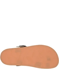 Kork-Ease Anya Metallic Leather Toe Loop Ankle Wrap Footbed Sandals