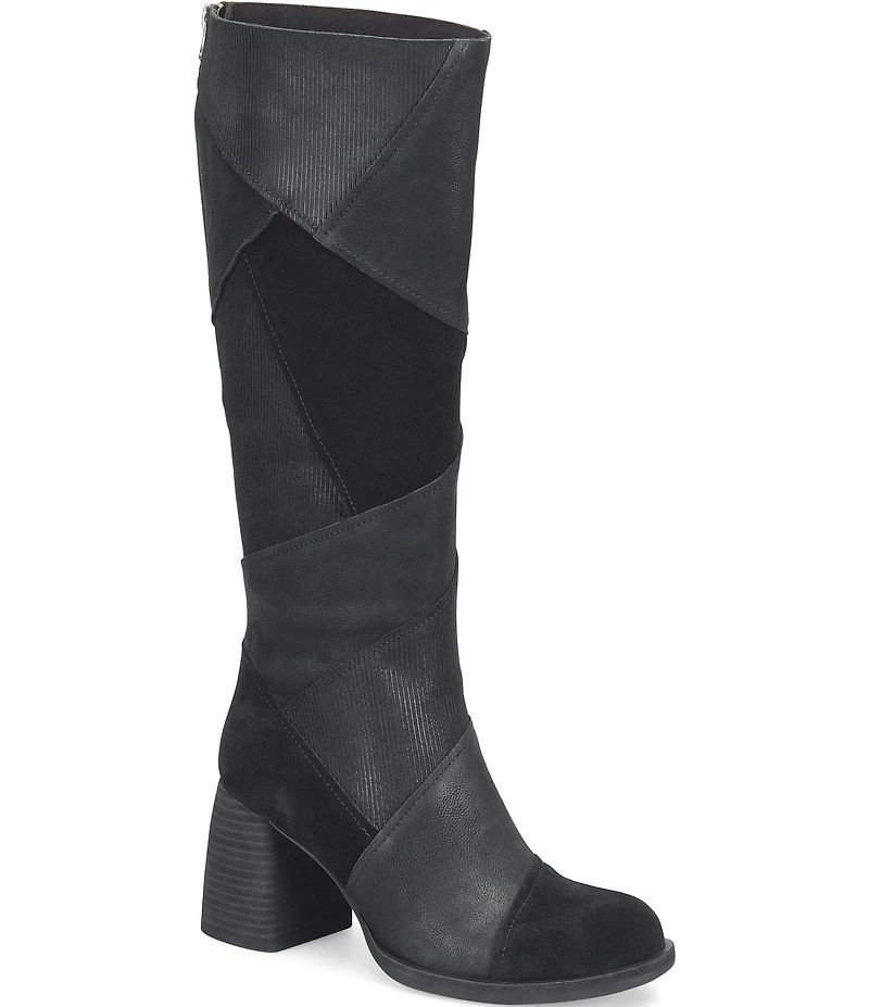 Kork-Ease Asbee Leather and Suede Patchwork Tall Boots