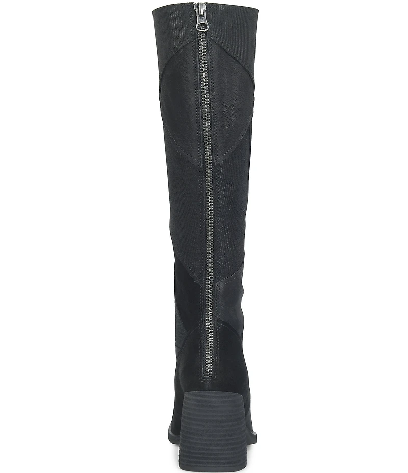 Kork-Ease Asbee Leather and Suede Patchwork Tall Boots