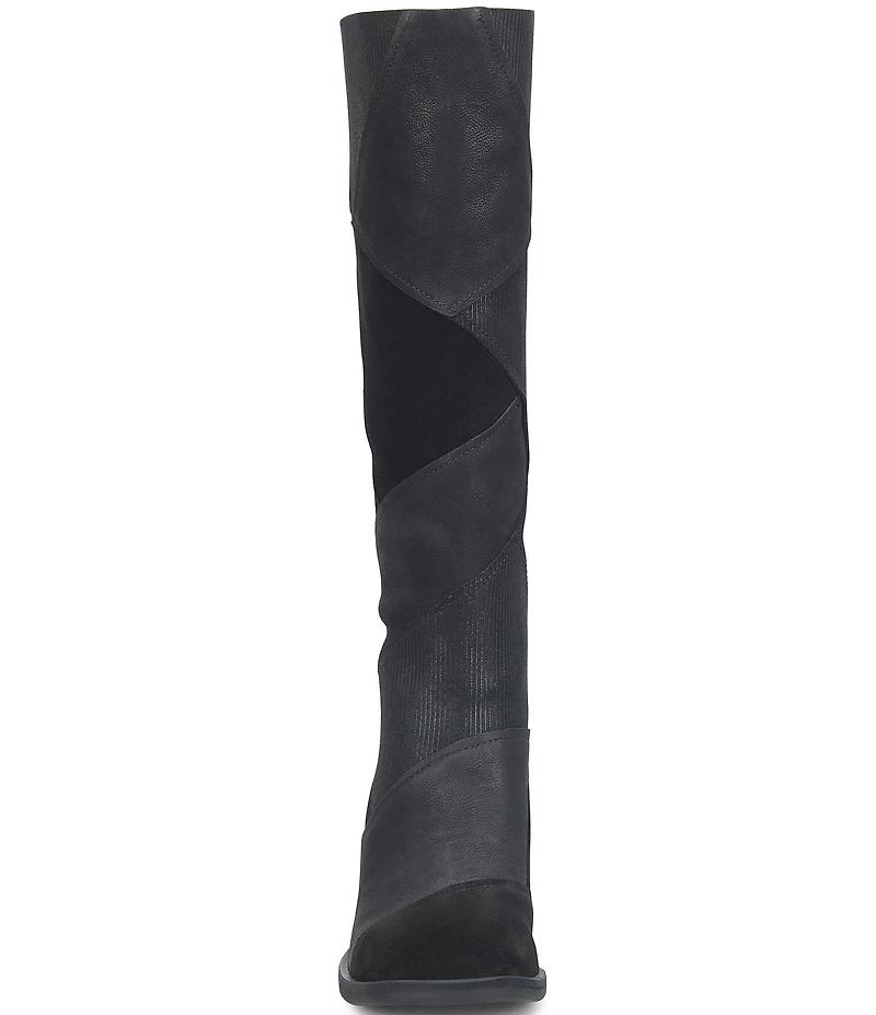 Kork-Ease Asbee Leather and Suede Patchwork Tall Boots