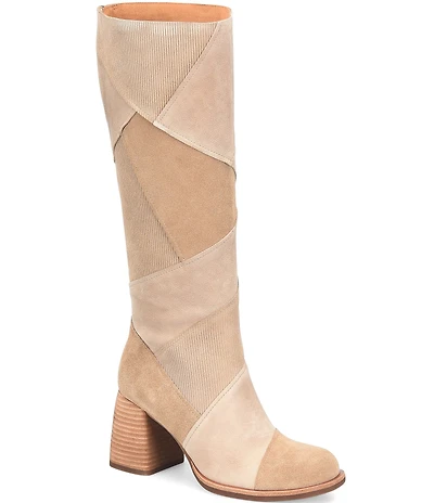 Kork-Ease Asbee Leather and Suede Patchwork Tall Boots