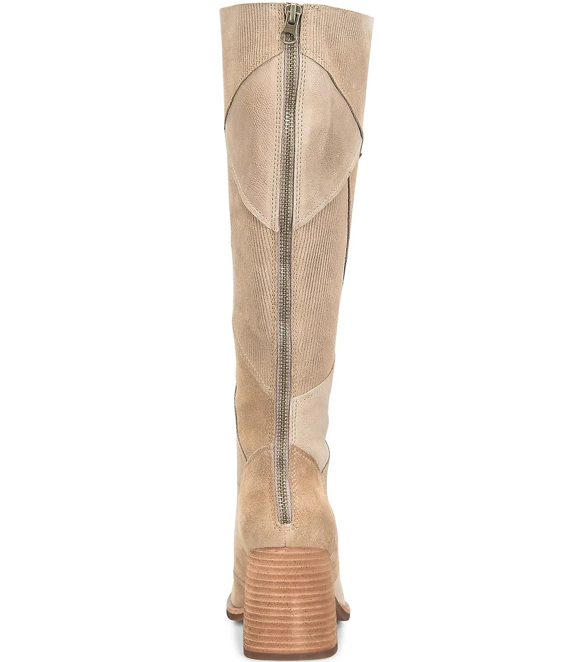 Kork-Ease Asbee Leather and Suede Patchwork Tall Boots