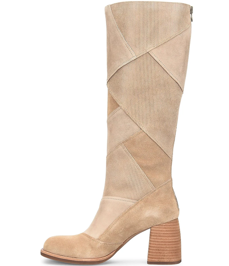 Kork-Ease Asbee Leather and Suede Patchwork Tall Boots