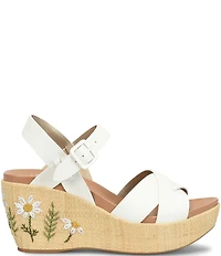 Kork-Ease Ava 2.0 Flower Leather Platform Wedge Sandals