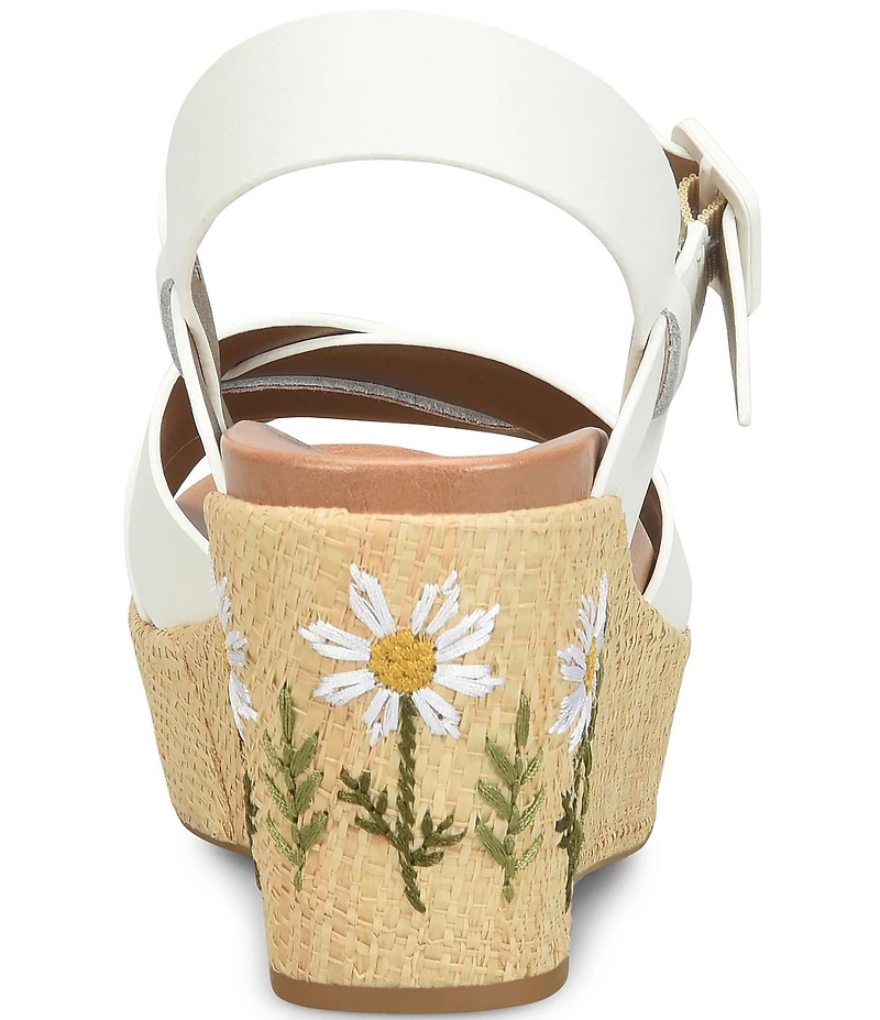 Kork-Ease Ava 2.0 Flower Leather Platform Wedge Sandals