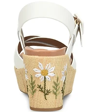 Kork-Ease Ava 2.0 Flower Leather Platform Wedge Sandals