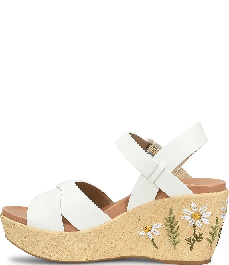 Kork-Ease Ava 2.0 Flower Leather Platform Wedge Sandals