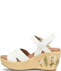Kork-Ease Ava 2.0 Flower Leather Platform Wedge Sandals