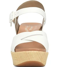 Kork-Ease Ava 2.0 Flower Leather Platform Wedge Sandals