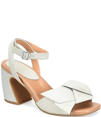 Kork-Ease Brooke Leather Bow Ankle Wrap Block Heel Sandals