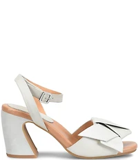 Kork-Ease Brooke Leather Bow Ankle Wrap Block Heel Sandals