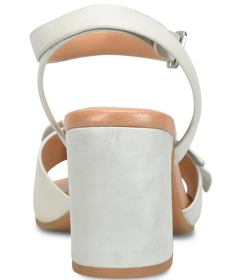 Kork-Ease Brooke Leather Bow Ankle Wrap Block Heel Sandals