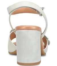 Kork-Ease Brooke Leather Bow Ankle Wrap Block Heel Sandals