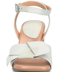 Kork-Ease Brooke Leather Bow Ankle Wrap Block Heel Sandals