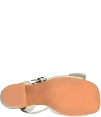 Kork-Ease Brooke Leather Bow Ankle Wrap Block Heel Sandals