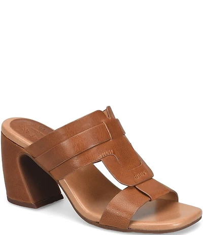 Kork-Ease Brynn Leather Block Heel Slide Sandals