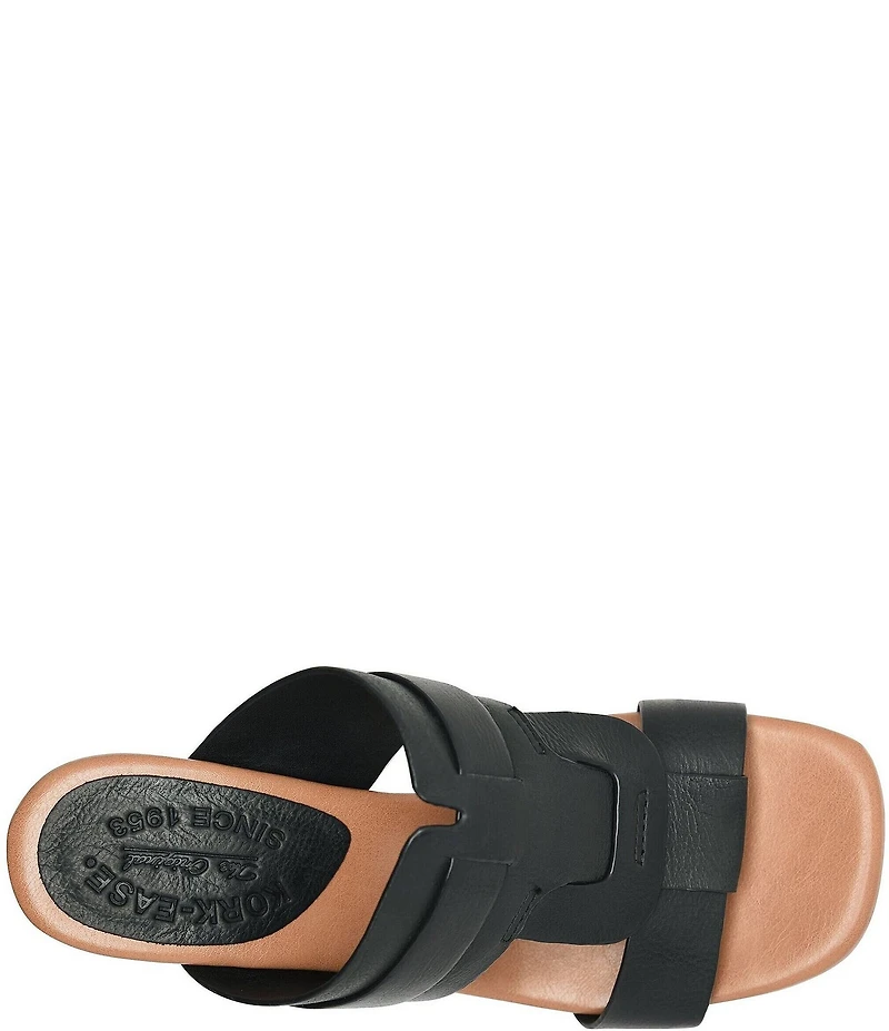 Kork-Ease Brynn Leather Block Heel Slide Sandals