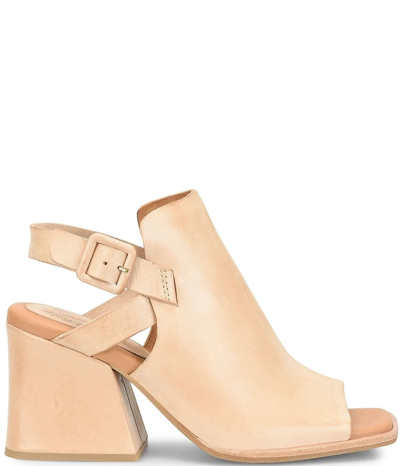Kork-Ease Cline Leather Slingback Block Heel Sandals