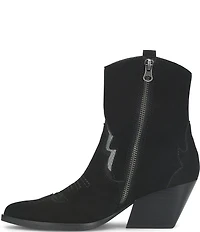 Kork-Ease Dallas Suede Mesh Inset Pointed Toe Western Booties