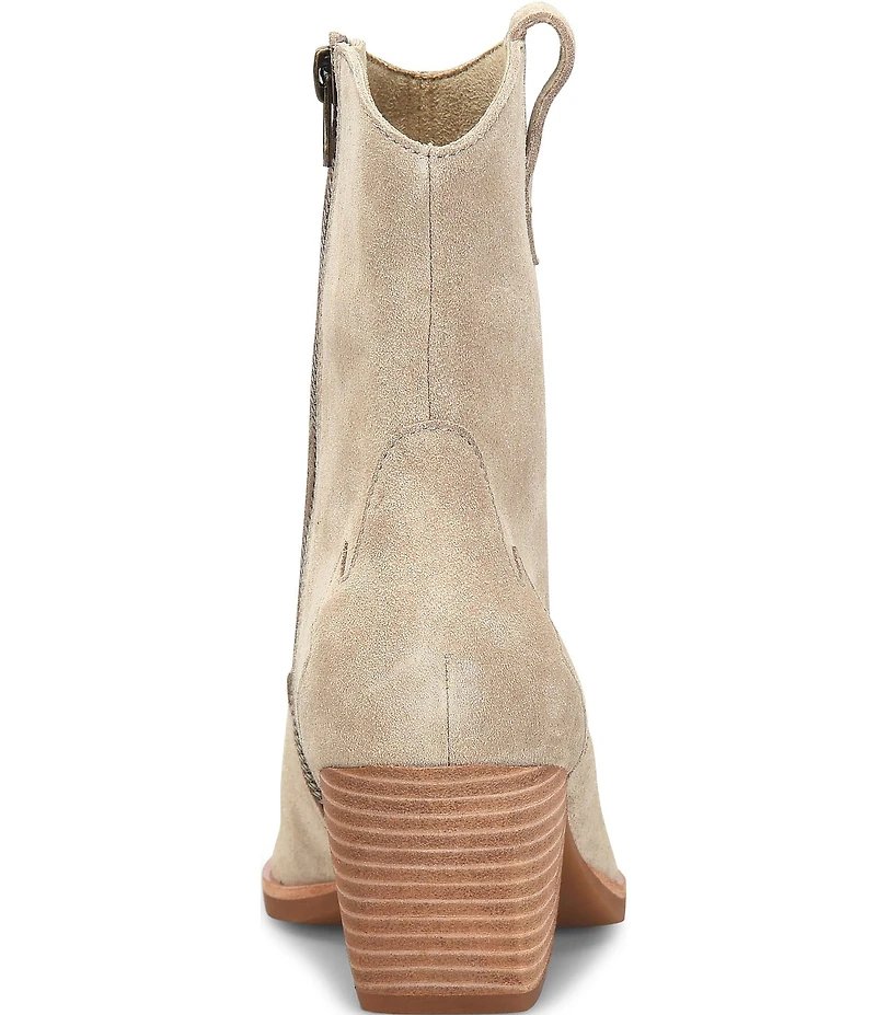 Kork-Ease Dallas Suede Mesh Inset Pointed Toe Western Booties