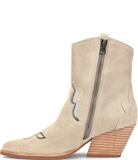 Kork-Ease Dallas Suede Mesh Inset Pointed Toe Western Booties