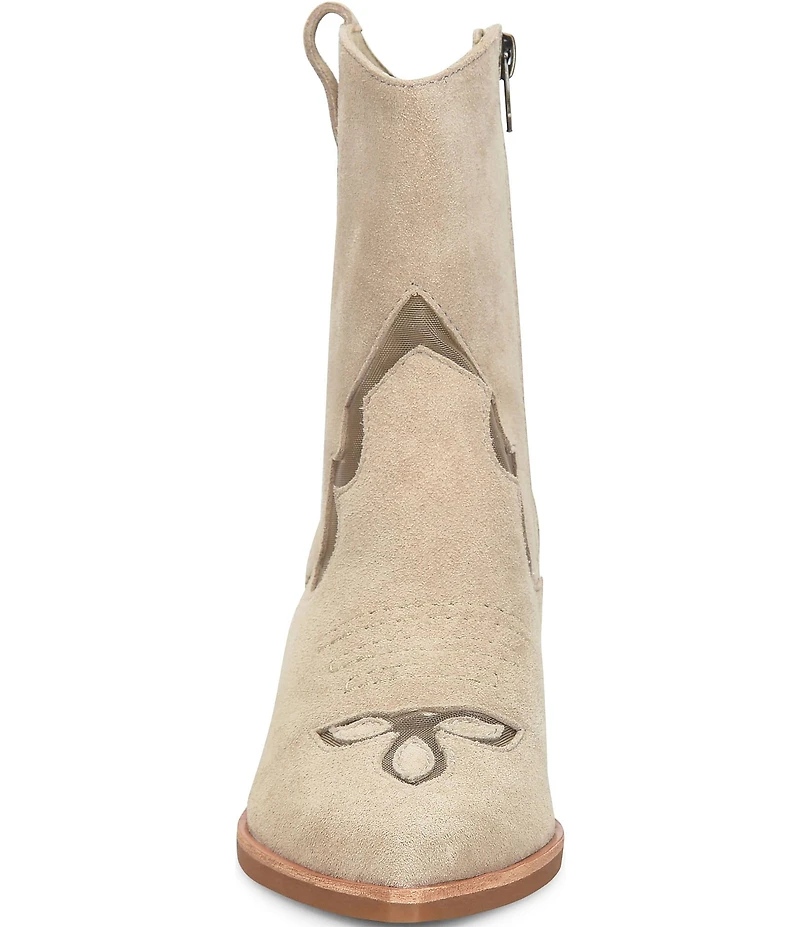 Kork-Ease Dallas Suede Mesh Inset Pointed Toe Western Booties