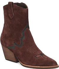 Kork-Ease Dallas Suede Mesh Inset Pointed Toe Western Booties