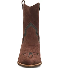 Kork-Ease Dallas Suede Mesh Inset Pointed Toe Western Booties