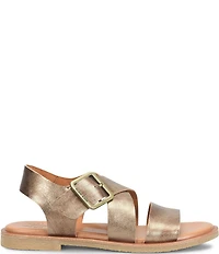 Kork-Ease Dara Metallic Leather Ankle Wrap Sandals
