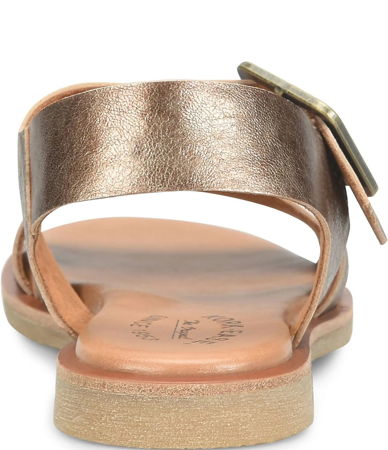 Kork-Ease Dara Metallic Leather Ankle Wrap Sandals