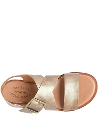 Kork-Ease Dara Metallic Leather Ankle Wrap Sandals