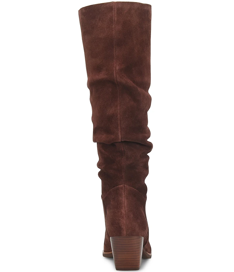 Kork-Ease Darlene Suede Slouch Shaft Pointed Toe Tall Boots