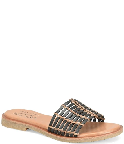 Kork-Ease Deja Handwoven Leather Banded Slide Sandals