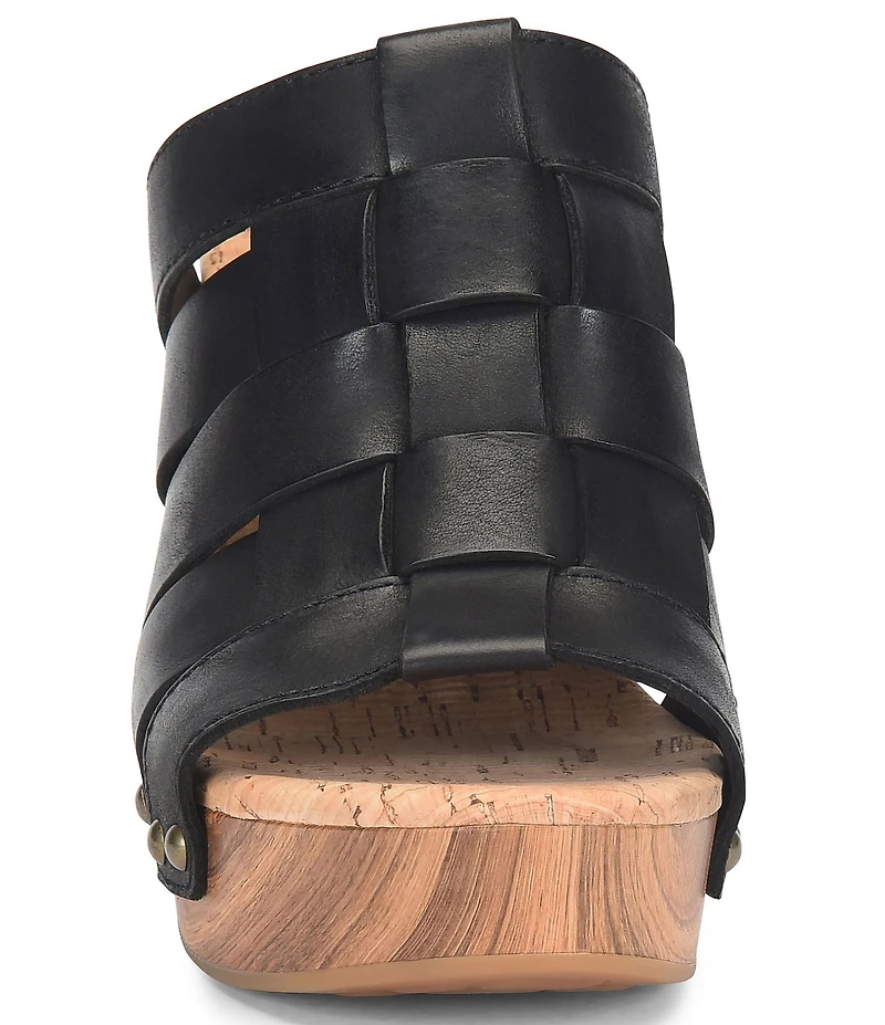 Kork-Ease Devan Woven Studded Leather Platform Slide Sandals
