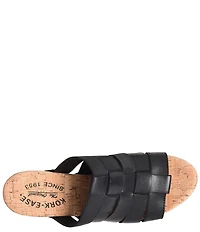Kork-Ease Devan Woven Studded Leather Platform Slide Sandals