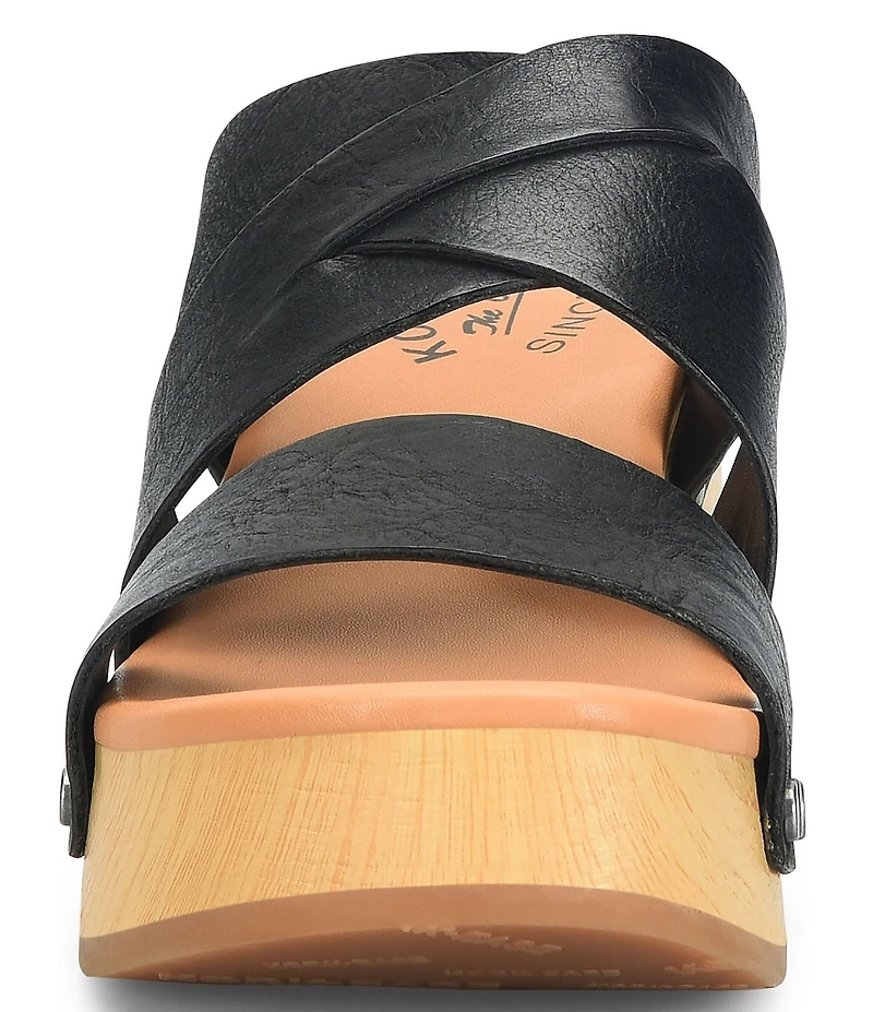 Kork-Ease Emersen Banded Studded Leather Block Heel Slip-On Sandals