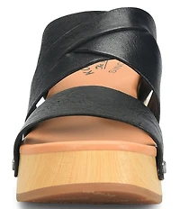 Kork-Ease Emersen Banded Studded Leather Block Heel Slip-On Sandals