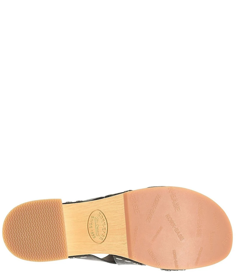 Kork-Ease Emersen Banded Studded Leather Block Heel Slip-On Sandals