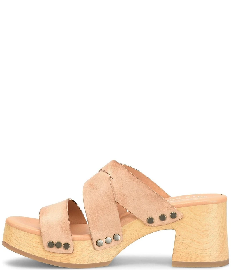 Kork-Ease Emersen Banded Studded Leather Block Heel Slip-On Sandals
