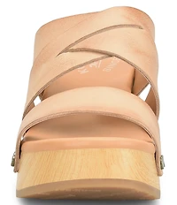Kork-Ease Emersen Banded Studded Leather Block Heel Slip-On Sandals