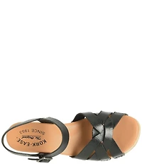 Kork-Ease Ester Strappy Studded Leather Ankle Strap Block Heel Sandals