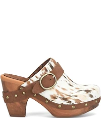 Kork-Ease Gemini Animal Printed Calf Hair Studded Mule Clogs