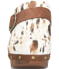 Kork-Ease Gemini Animal Printed Calf Hair Studded Mule Clogs