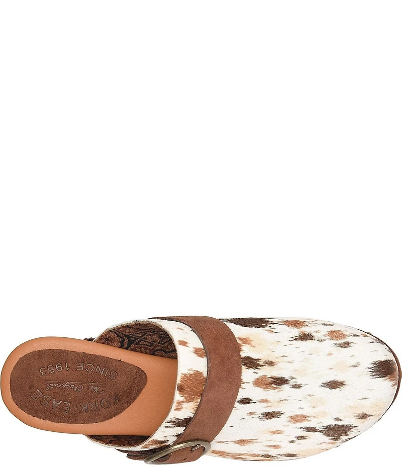 Kork-Ease Gemini Animal Printed Calf Hair Studded Mule Clogs