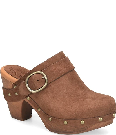 Kork-Ease Gemini Suede Studded Platform Mule Clogs