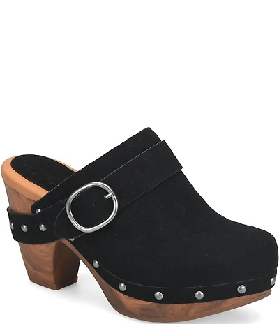Kork-Ease Gemini Suede Studded Platform Mule Clogs
