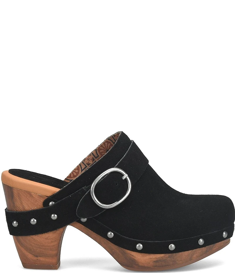 Kork-Ease Gemini Suede Studded Platform Mule Clogs