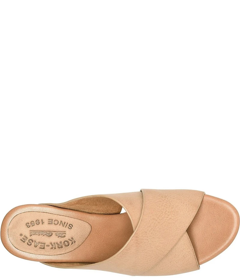 Kork-Ease Gracie Leather Studded Cross Band High Heel Platform Sandals